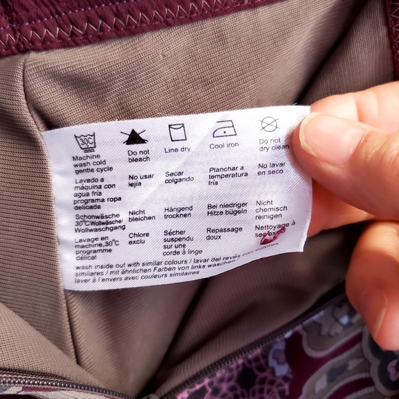 Esprit Dark Plum Paisley Patterned Skirt Size 10 - Picture 6 of 10